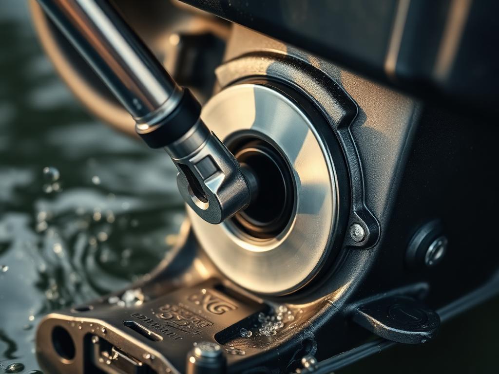 Torque wrench being used on lower unit hardware